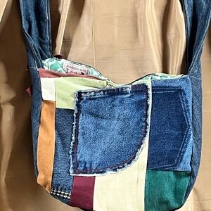 Handmade Patchwork Denim Shoulder Bag
